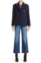 Women's Valentino Studded Wool Peacoat - Blue