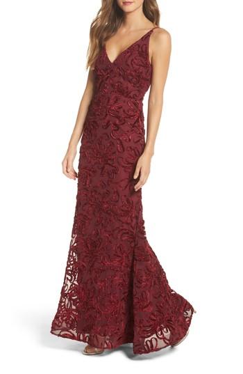 Women's Xscape Flocked Velvet Gown