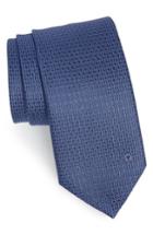 Men's Salvatore Ferragamo Esper Gancini Print Silk Tie, Size - Blue