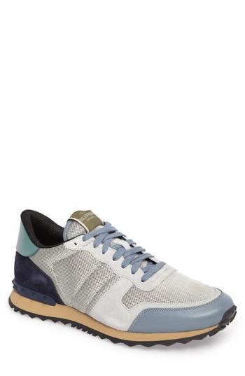 Men's Valentino Garavani Nylon Rockrunner Sneaker Us / 40eu - Grey