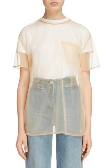 Women's Acne Studios Batumy Mesh Pocket Tee - Coral