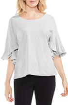 Women's Vince Camuto Drop Shoulder Tiered Ruffle Sleeve Top, Size - Grey