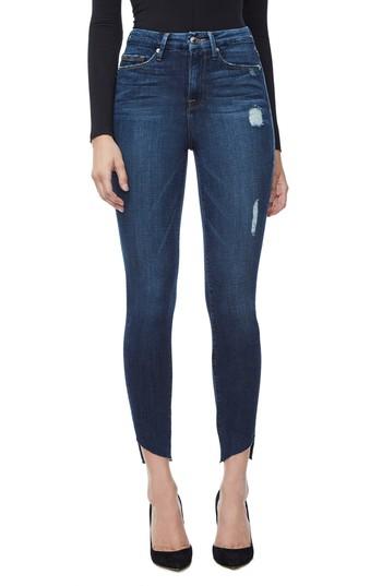Women's Good American Good Waist Cascade Hem Skinny Jeans