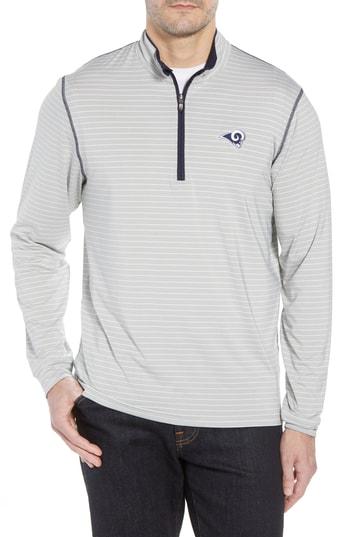 Men's Cutter & Buck Los Angeles Rams - Meridian Half Zip Pullover - Blue