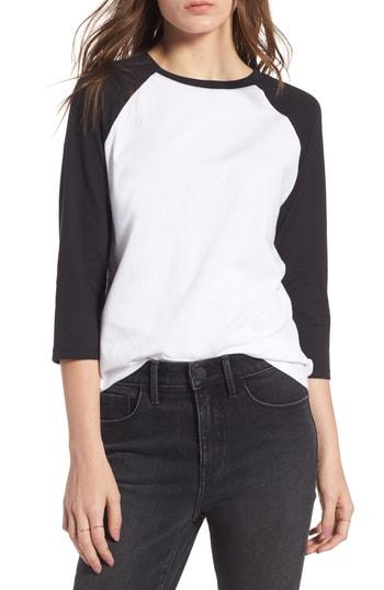 Women's Treasure & Bond Baseball Tee, Size - White