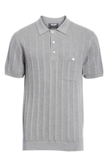 Men's Todd Snyder Ribbed Silk & Cotton Polo Shirt, Size - Grey