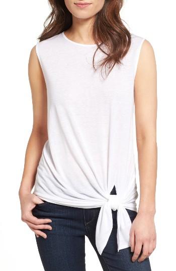 Women's Trouve Tie Front Tank, Size - White