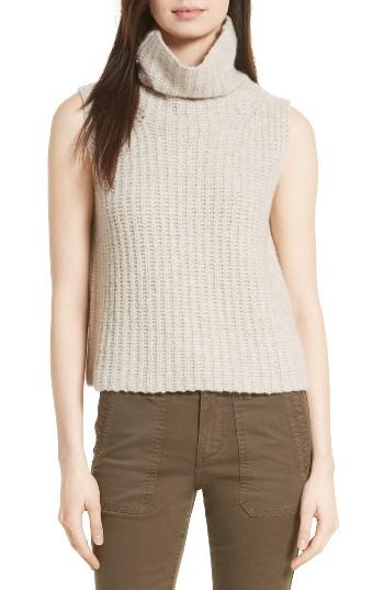 Women's Vince Sleeveless Cashmere Blend Turtleneck - Beige