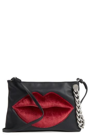 Kendall + Kylie Corey Lips Leather Clutch - Black