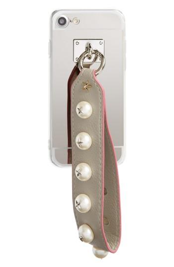 Bp. Faux Pearl Wristlet Iphone 7/8 Case - Metallic