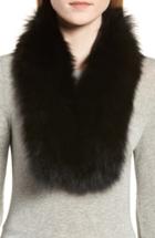 Women's La Fiorentina Genuine Fox Fur Collar, Size - Black