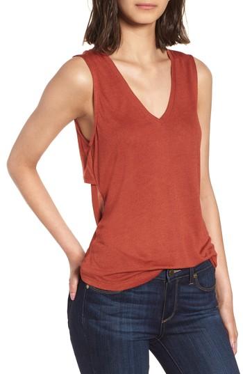 Women's Trouve Open Back Tank, Size - Metallic