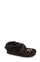 Women's Manitobah Mukluks 'kanada' Genuine Rabbit Fur & Suede Moccasin Slipper