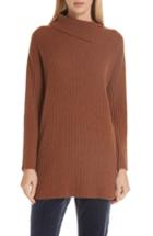 Women's Eileen Fisher Ribbed Cashmere Tunic, Size - Brown