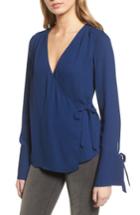Women's Trouve Wrap Top, Size - Blue