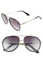 Women's Dolce & Gabbana 55mm Aviator Sunglasses - Black/ Gold