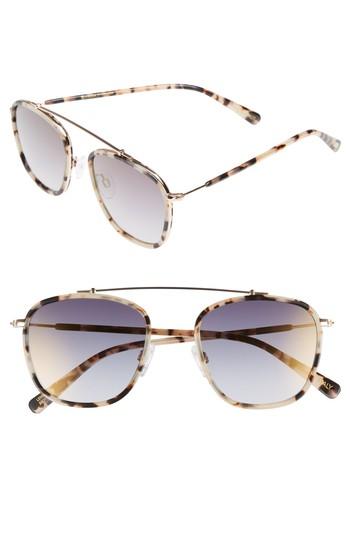 Women's D'blanc Ceremony 51mm Square Sunglasses - Snow Leopard/ Gold Flash
