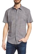 Men's Coastaoro Joya Regular Fit Plaid Short Sleeve Sport Shirt - Grey