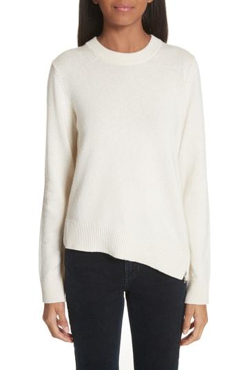 Women's Proenza Schouler Asymmetrical Zip Detail Wool, Silk & Cashmere Sweater - Ivory