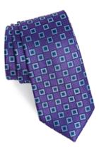 Men's Nordstrom Men's Shop Ashton Squares Silk Tie, Size - Purple