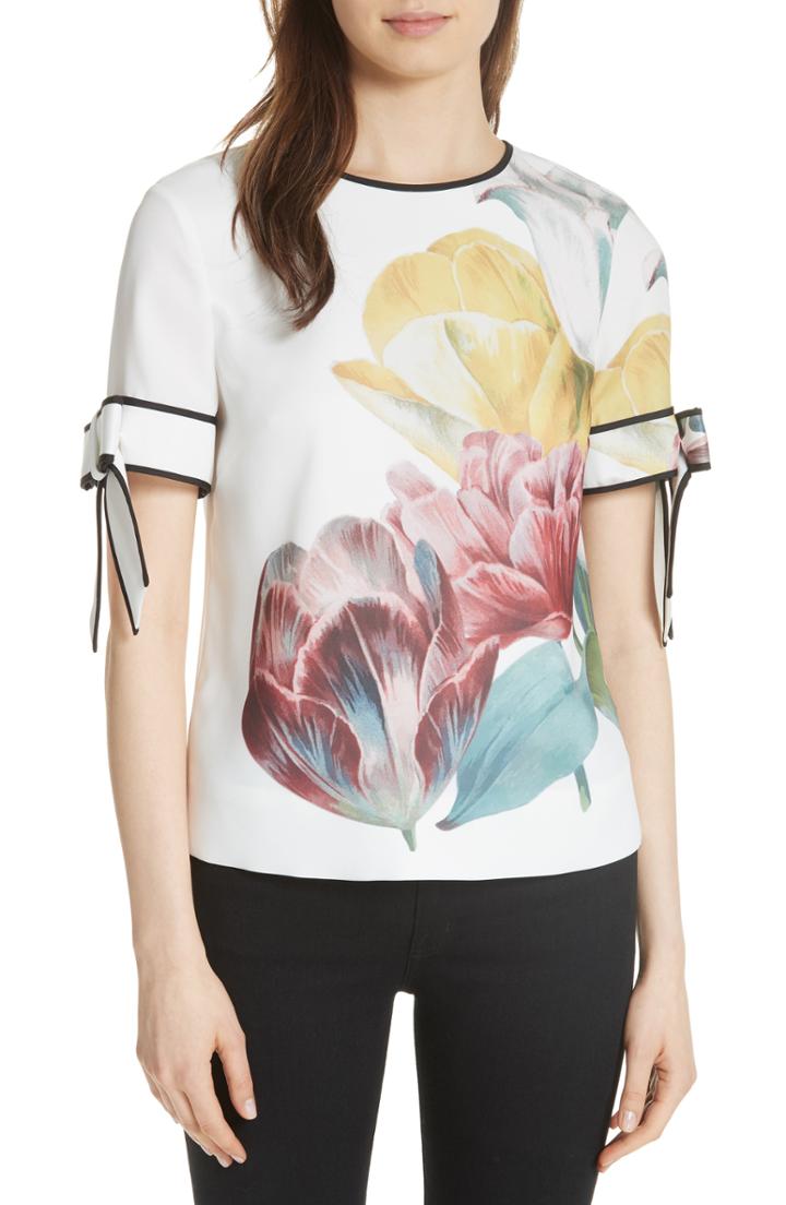 Women's Kas New York Megan Embroidered Cotton Gauze Blouse