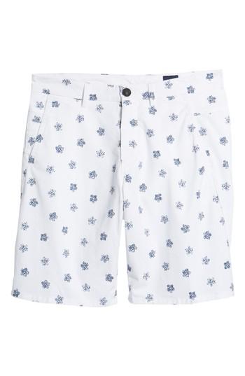 Men's Good Man Brand Monaco Floral Stretch Shorts - White