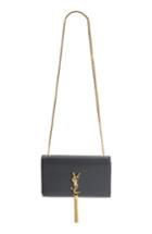 Saint Laurent 'medium Monogram' Leather Shoulder Bag - Grey
