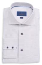 Men's David Donahue Trim Fit Stripe Dress Shirt .5 - 34/35 - Purple