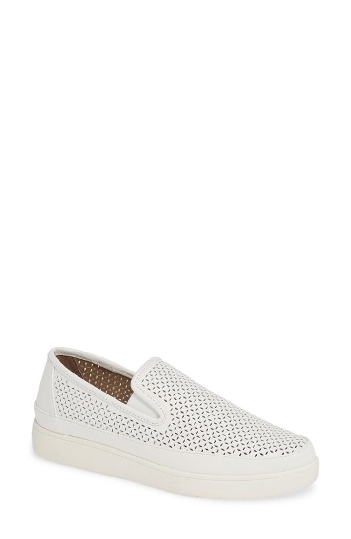 Women's Donald Pliner Maddox Perforated Slip-on Sneaker M - White