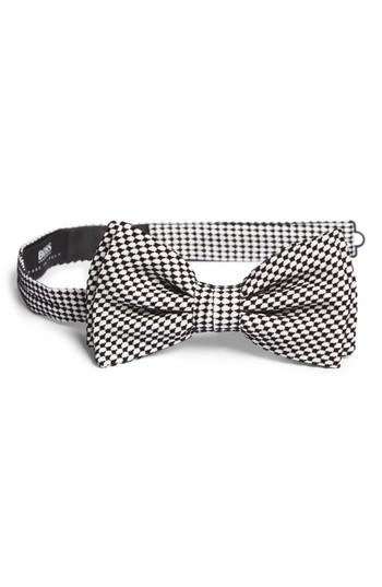 Men's Boss Geometric Velvet Bow Tie, Size - White