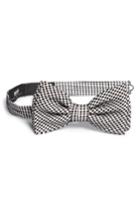 Men's Boss Geometric Velvet Bow Tie, Size - White