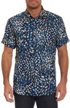 Men's Robert Graham Pebble Beach Print Short Sleeve Sport Shirt, Size - Blue