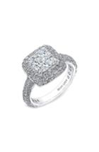 Women's Bony Levy Pave Diamond Double Halo Princess Engagement Ring Setting (nordstrom Exclusive)