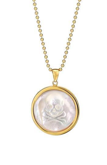 Women's Asha Skull Long Mother-of-pearl Pendant Necklace