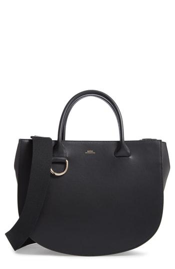 A.p.c. Sac Marion Leather Tote - Black