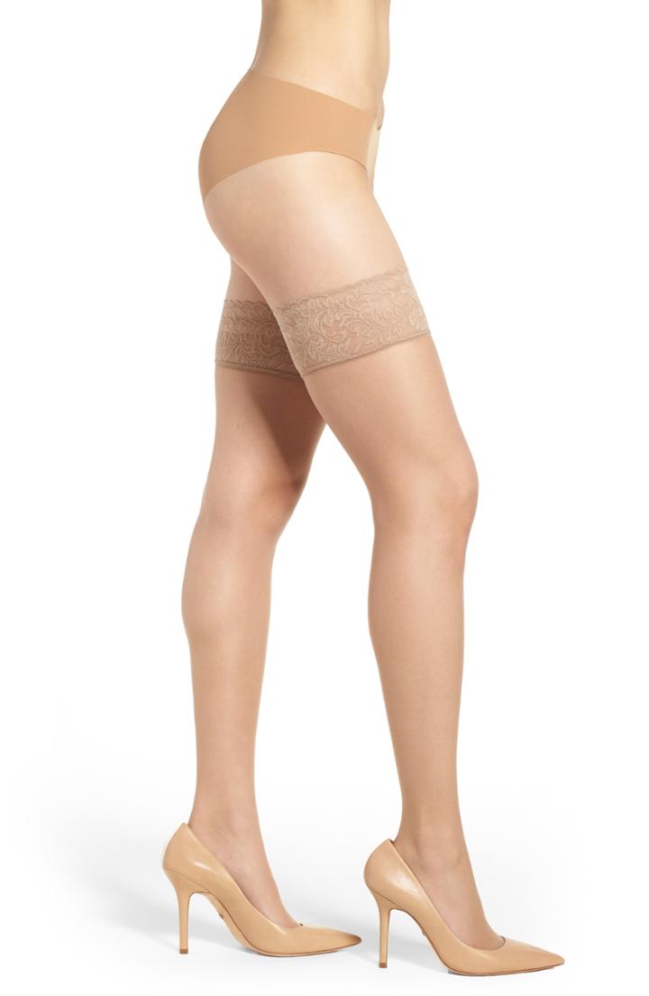 Women's Donna Karan New York Lace Top Stay-up Stockings - Beige