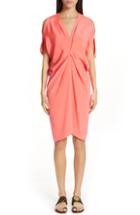 Women's Zero + Maria Cornejo Cold Shoulder Silk Crepe Dress - Coral
