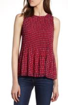 Women's Halogen Pleated Top - Red