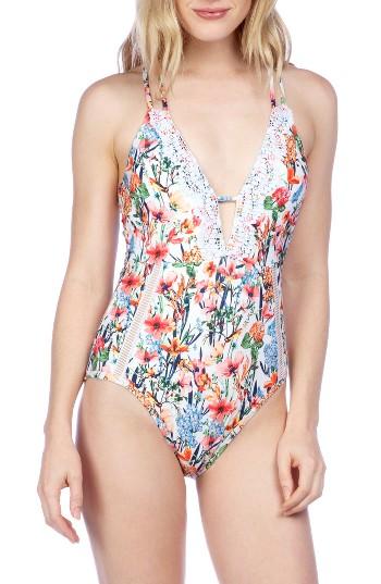Women's Lucky Brand Garden One-piece Swimsuit - Green