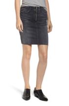 Women's Mother Swooner Exposed Zip Denim Miniskirt - Black