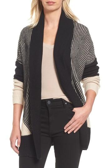 Women's Caslon Colorblocked Ribbed Cardigan