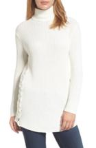 Women's Halogen Lace-up Side Tunic Sweater, Size - Ivory