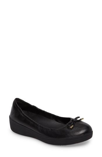 Women's Fitflop Superbendy Ballerina Flat .5 M - Black