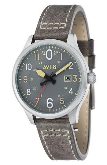 Men's Avi-8 Hawker Hurricane Leather Strap Watch, 43mm