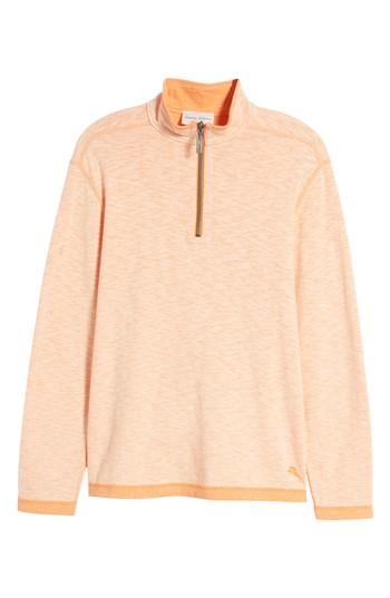 Men's Tommy Bahama Sea Glass Reversible Quarter Zip Pullover, Size - Orange