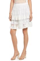 Women's Kas New York Francine Tiered Lace Skirt - White