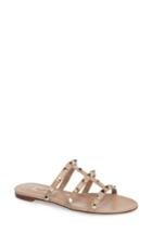 Women's Valentino Garavani Rockstud Slide Sandal .5us / 38.5eu - Beige