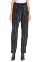Women's Hugo Hapera Stripe Paperbag Waist Pants - Black