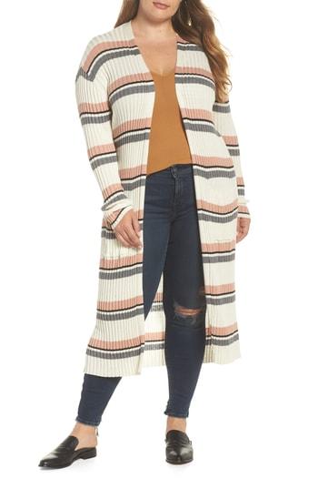 Women's Bp. Stripe Midi Open Cardigan