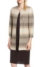 Women's Ming Wang Long Jacquard Knit Jacket - Green